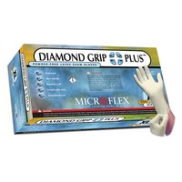 Microflex Medical Corporation DGP350-XS Microflex X-Small Natural 9.5\" Diamond Grip Plus 5.1 mil Latex Ambidextrous Non-Sterile